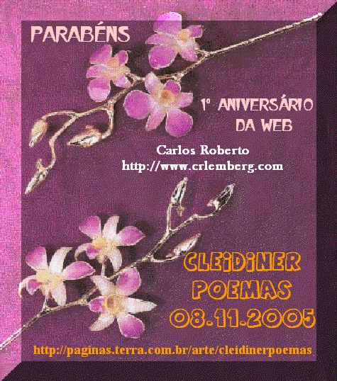 Parabns - 1 Aniversrio da Web - Poetisa Cleidiner Ventura